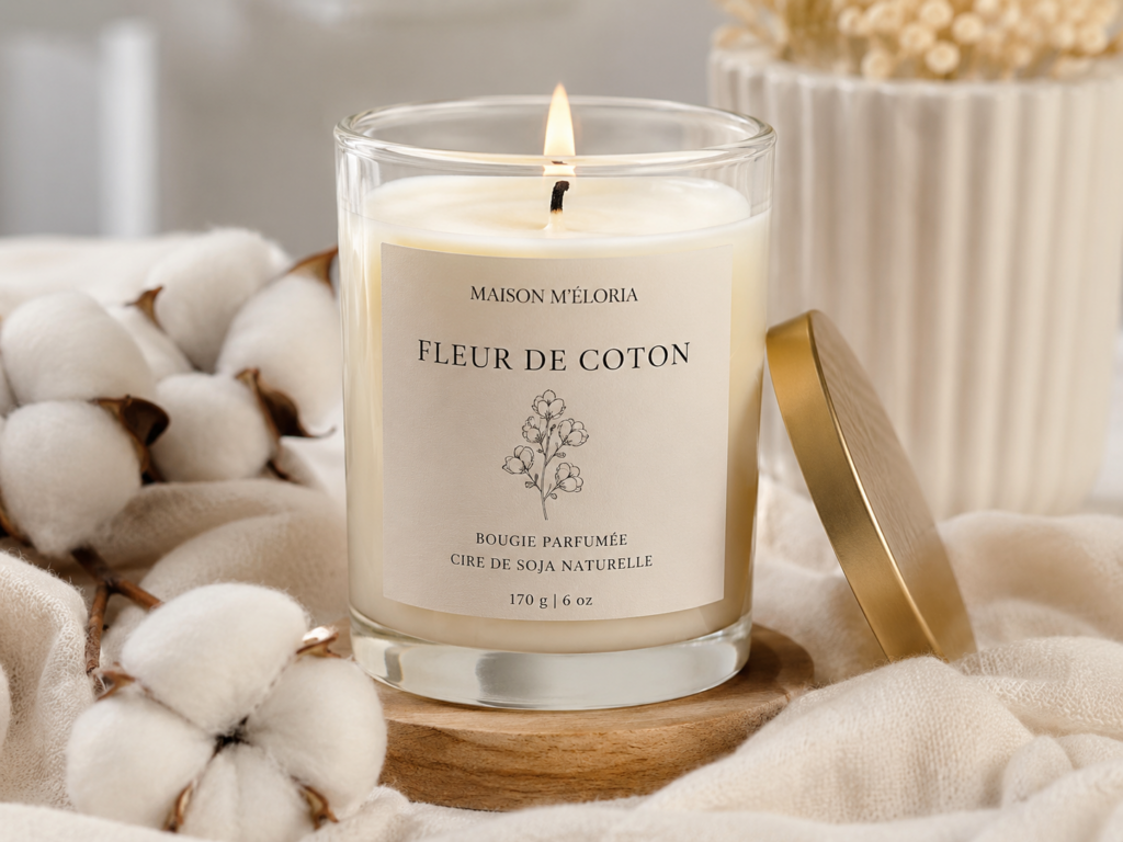 fleur de coton bougie